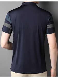 <span class=keywords><strong>Polo</strong></span> de Manga Corta a Rayas para Hombre, Estilo Casual, de Secado Rápido, Ropa de Punto Personalizada - Product Image 5