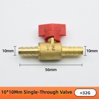Robinet à bille en laiton type Y à 3 voies, double interrupteur indépendant, raccord cannelé pour tuyau, joint PTFE, garantie 3 ans, pour conduites d'eau, de gaz et d'air