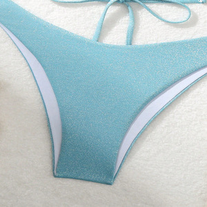 Nouvelle Collection 2025 – Maillot de Bain Sexy Femme 2 Pièces : Bikini Bandeau et Culotte String à Col Halter – 100% Polyester Séchage Rapide – Vente Flash - Product Image 4