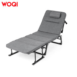 เตียงพับแคมป์ปิ้ง WOQI เก้าอี้ปรับเอนได้พร้อมที่นอนและหมอนสำหรับนอนพักผ่อน เดินทาง สวน สระว่ายน้ำ หรืองีบหลับในออฟฟิศ - Product Image 1
