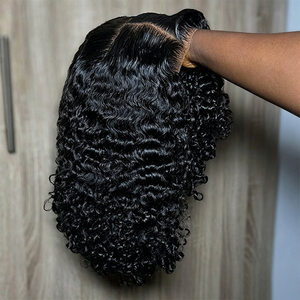 Perruques frontales sans colle de 8 pouces en cheveux humains, pré-épilées, prêtes à porter, cheveux vietnamiens, perruques de luxe bouclées profondes, dentelle pré-coupée birmane - Product Image 2