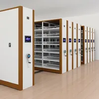 Estanterías Metálicas Móviles de Alta Densidad Modernas para Almacenamiento de Archivos Comerciales, Sistema de Estanterías Compactas con Ruedas