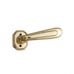Classic Antique Brass Lever Handle Set Inspired Scroll Design With Precision Lock and <b>Latch</b> For Elegant Luxury Doors Handle - Product Image 1