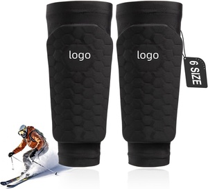 Manchon de compression pour mollet avec logo personnalisé, coussinets en nid d'abeille pour le football, <span class=keywords><strong>protège</strong></span>-tibias respirant pour le <span class=keywords><strong>ski</strong></span>, <span class=keywords><strong>protège</strong></span>-tibias de football pour enfants et adultes - Product Image 1