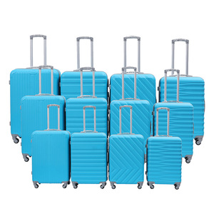 Ensemble de bagages en ABS et PC, motif rayé, taille moyenne, avec housse de pluie et doublure en nylon pour le voyage - Product Image 1