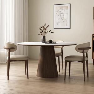 <span class=keywords><strong>Table</strong></span> à manger ronde en bois massif de luxe avec plateau tournant en pierre, meubles de salle à manger de <span class=keywords><strong>cuisine</strong></span> moderne, ensemble de <span class=keywords><strong>table</strong></span> à manger ronde - Product Image 2