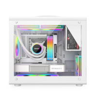 Boîtier PC Gaming MicroATX Mid-Tower avec 6 Ventilateurs, Radiateur 240mm, Panneau Latéral Transparent, Refroidissement, En Stock, Poignée de Transport
