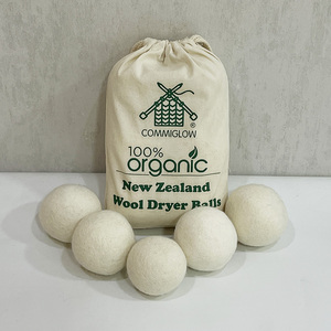 Venta al por mayor de fábrica, paquete de 6 bolas de secador de lana reutilizables orgánicas XL 100%, bolas de secador Natural de origen de Nueva Zelanda <span class=keywords><strong>para</strong></span> lavandería - Product Image 1