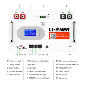 LI-ENER EU kho Dễ dàng cài đặt tự làm Kit 51.2V 280ah 300ah 15kwh hộp pin 16s1p hộp pin năng lượng mặt trời lưu trữ năng lượng pin trường hợp - Product Image 2