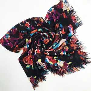 Sciarpa Oversize in Modal Nera e Gialla per Donna, Scialli e Sciarpe in Modal in Offerta - Product Image 1
