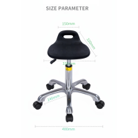 Chaise de laboratoire moderne en métal M21, tabouret ESD, hauteur réglable, roulettes pivotantes, dossier, repose-pieds, panneau en cuir PU, atelier