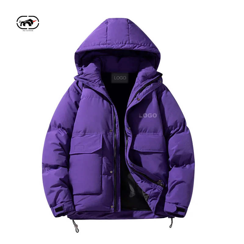 Custom Winter Puffer Jacket Breathable Anti-Shrink Anti-Wrinkle White Duck Down Filling Warm Outdoor Jacket