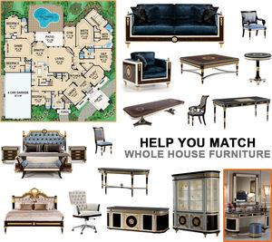 Cama King Size de Terciopelo <span class=keywords><strong>Azul</strong></span> <span class=keywords><strong>Rey</strong></span> de Alta Calidad, Cama Tapizada de Estilo Imperio Francés de Lujo <span class=keywords><strong>para</strong></span> Proyectos de Villas y Mansiones de Lujo - Product Image 6