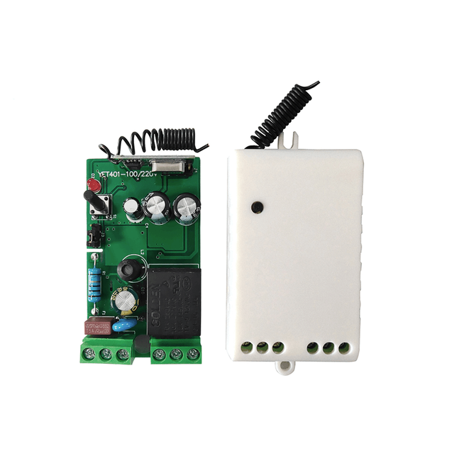 1 Channel 220V Wireless Remote Control Receiver Circuit Board with 2 Remotes YET401pc 110-220v