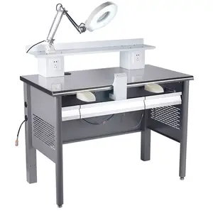 Stasiun meja kerja baja tahan karat 304 kuat rakitan meja kerja laboratorium gigi dengan penyedot debu