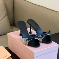 Sandales à talons hauts personnalisées avec logo 2026, ornées de strass, pour femmes, à bout ouvert, style créateur, pour le dropshipping