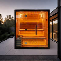 Sauna extérieur robuste en bois, type cube, avec équipement de sauna