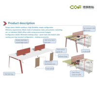 Poste de travail modulaire réglable en hauteur, bureau assis-debout avec assemblage facile, capacité 5 personnes, design moderne