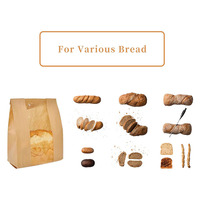 Sacs en papier kraft imprimés sur mesure avec fermeture éclair, pochettes verticales en papier kraft blanc et brun avec fenêtre transparente pour aliments