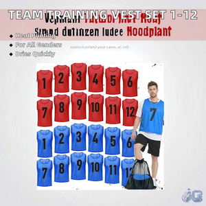 成人足球围兜套装自动切割训练服，带网眼混战便士羽色，用于体育练习 - Product Image 5