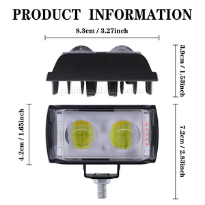 Blanco Amarillo Dual Color Moto Spotlight 12-80V Aluminio completo MINI Luces de conducción Moto Bike Light <span class=keywords><strong>para</strong></span> motocicleta - Product Image 2