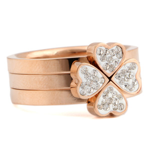 Anillo con Forma de Corazón en Tres Colores, con Incrustaciones, de Acero Inoxidable, Joyería de Moda para Mujer, Regalo - Product Image 2