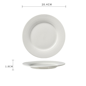 Plato plano al por mayor de fábrica de China 8/10.5 "plato de cerámica redondo de Hotel blanco puro grande restaurante - Product Image 6