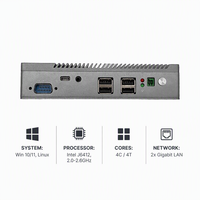 Mini PC OEM sin Ventilador J6412 de Cuatro Núcleos, DDR4 SODIMM, M.2 NVMe, Doble LAN, HDMI, DP, Computadora Industrial para IoT y Computación en el Borde