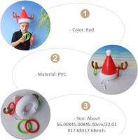 Jeu de lancer d'anneaux gonflables en forme de chapeau de Noël et de bois de cerf, Jeux de fête de Noël, Jouets de Noël, Cadeau pour enfants