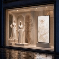 Écran LCD commercial haute luminosité 3000 Nits pour vitrine, affichage numérique suspendu 55, 65, 75, 86 pouces pour publicité en devanture de magasin