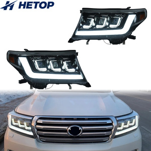Phares HETOP pour Toyota Land Cruiser 2007-2015 FJ200 LC200 – Amélioration <span class=keywords><strong>LED</strong></span>, feux de jour (DRL) et clignotants, lentilles modifiées, phares avant - Product Image 1