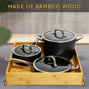 Bamboo <b>Drawer</b> Organizer Rectangular Multi Compartment Kitchen Spice Storage <b>Sliding</b> Tray - Product Image 2
