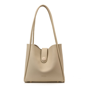 Minimalist Vintage Waterproof <strong>Large</strong> Capacity PU Tote <strong>Bag</strong> for Women with Inner Pouch Long Handle Shoulder Work - Product Image 1