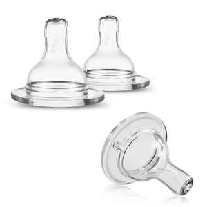 Bouteille d'alimentation pour bébé sans BPA, écologique, non toxique, réutilisable, à col large, en silicone, type arc, sans poignée, pour bébés de 0 à 12 mois, taille moyenne - Product Image 4