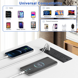 Regleta de alimentación empotrada industrial personalizada de ABS para hospital, 10A, con 2 tomas de CA y puerto USB-C, estación de carga oculta - Product Image 4