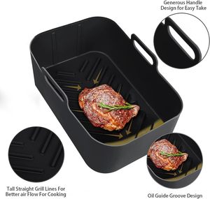 Cesta para hornear y freír profesional, revestimientos de silicona para freidora de aire, almohadilla de silicona para horno, cesta para freidora de aire, olla de silicona para freidora de aire - Product Image 5