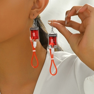 Boucles d'oreilles en forme de poche de sang de différentes couleurs, boucles d'oreilles de groupe sanguin pour fête d'<span class=keywords><strong>Halloween</strong></span> - Product Image 2