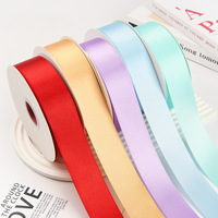 Ruban de fête en polyester satiné couleur unie 4 cm pour bouquets, boîtes cadeaux, décoration, lot en gros, ensemble de fournitures personnalisables