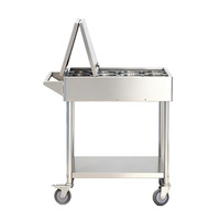 Chariot à condiments en acier inoxydable robuste, chariot à épices multi-niveaux avec roues pour la restauration, les hôtels et les services de traiteur