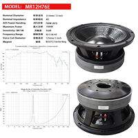 Haut-parleur subwoofer 12 pouces, bobine vocale 5 pouces, haute puissance 1400W, 2 aimants 253mm adaptés à l'audio professionnel de scène extérieure