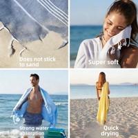 Turkish Beach Towel Striped Tassel Bath Towel Quick-Drying Absorbent Poly-cotton Modern Minimalist Large Size Multiple Styles