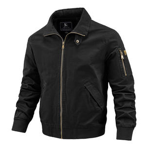 Chaqueta de aviador para hombre con logotipo personalizado, nueva, para primavera y otoño, holgada, talla grande, estilo informal, de algodón fino, para actividades al aire libre, juvenil y a la moda. - Product Image 5