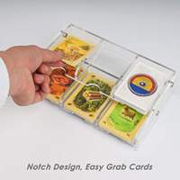 Présentoir autoportant double étage en acrylique transparent pré-assemblé avec fentes pour cartes de jeu de société et cartes à collectionner