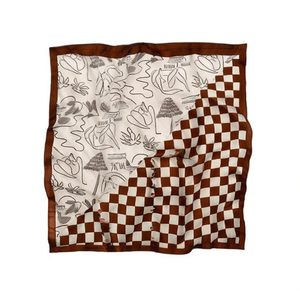 Foulard Quadrato Piccolo a Quadretti Floreali 70x70cm in Seta, Accessorio Moda Donna - Product Image 1