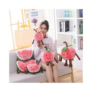 New Design Plush Toy Watermelon Cherry Baby Soft Pillow Cartoon Fruit Stuffed Toy Girls Birthday Gift Toy Cherry