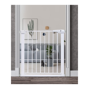 Barrière de sécurité auto-fermante pour chiens et bébés, barrière de <span class=keywords><strong>porte</strong></span> en métal durable pour enfants avec <span class=keywords><strong>porte</strong></span> pour animaux de compagnie facile à utiliser, barrière d'escalier pour bébés à fixation par pression - Product Image 4