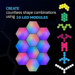 Smart Led Wall Panels with App <b>Control</b> Modern Design White Shade RGB Magic Color Lights for <b>Gaming</b> Room - Product Image 3