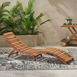 DB LAHAINA Chaise longue pliable en acier en bois massif mobilier d'extérieur en PVC pour patio jardin parc cour hôtel utilisation de loisirs - Product Image 2