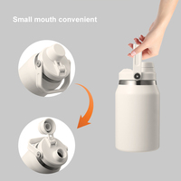 Portable en acier inoxydable à double paroi isolé sous vide pour bouteille d'eau de 40oz avec couvercle à poignée pour le camping