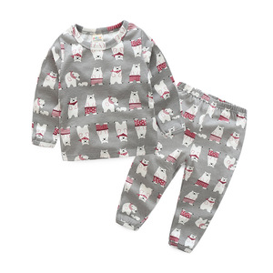 Ensemble de pyjamas pour enfants en coton à manches longues de dessin animé pour la vente en gros - Product Image 2